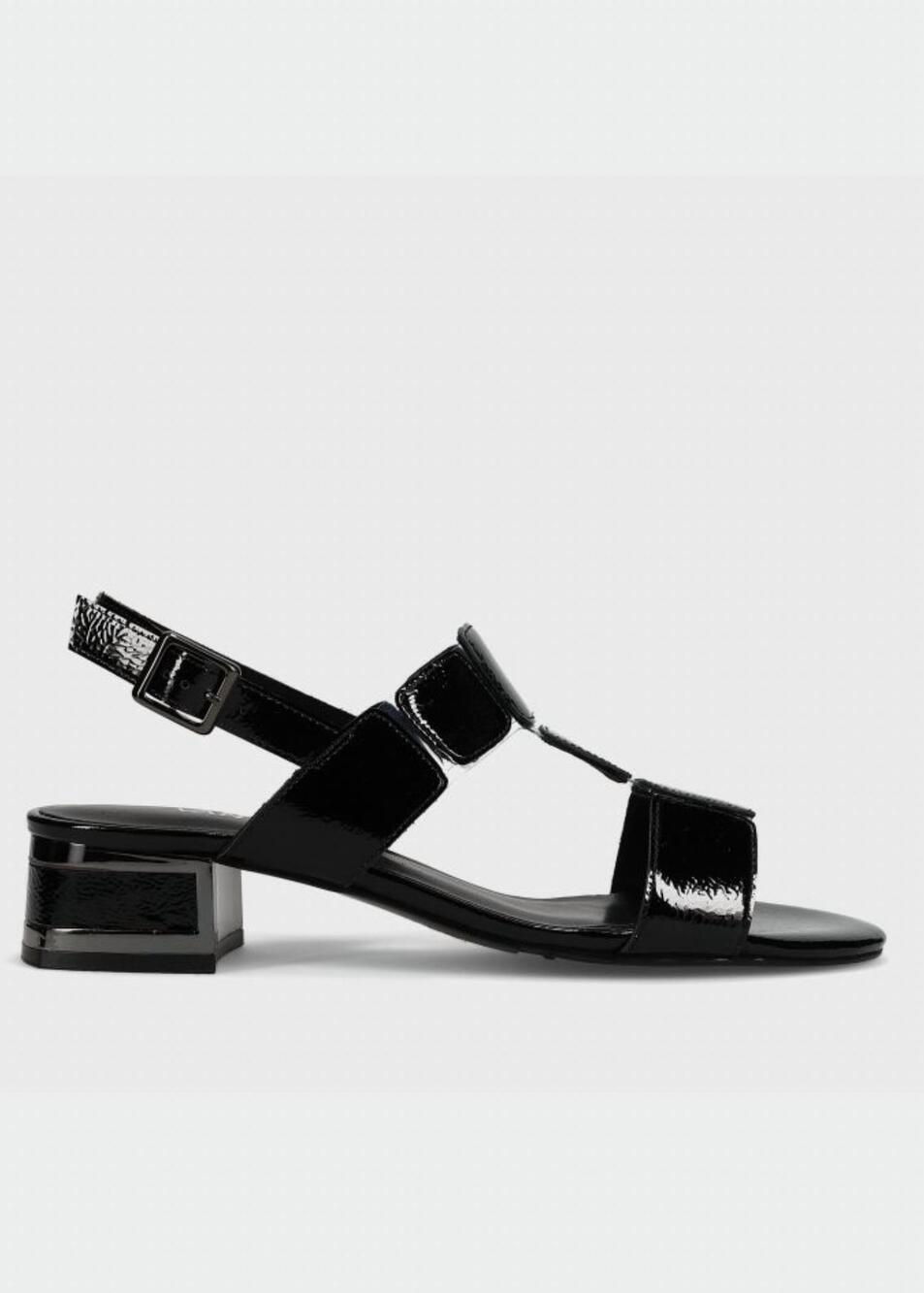 NEW VANELI women's hatty t strap sandal in black naplak